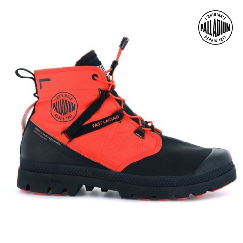 Palladium Pampa Travel Lite+ Waterproof Men's Boots Orange / Black | UK M289-GWM